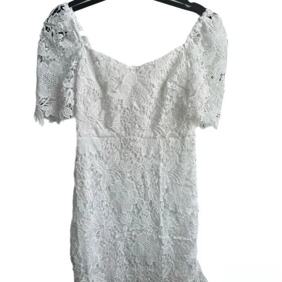 JJ’s House Lace Wedding Dress Sweetheart Asymmetrical Tea-Length NWT Size Small - Picture 3 of 10